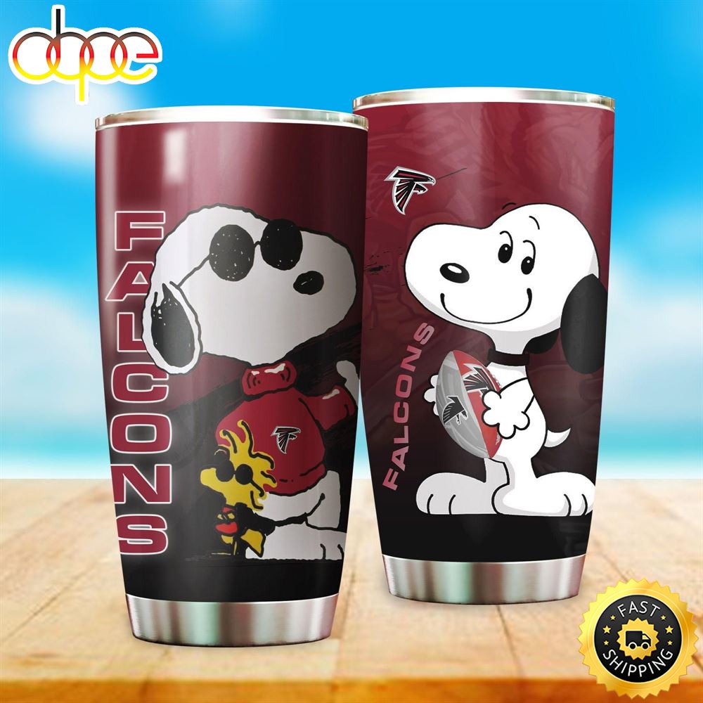 Snoopy Atlanta Falcons NFL Football Teams Gift For Fan Travel Tumbler - Fun Snoopy Tumbler for Atlanta Falcons Fans