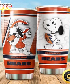 Snoopy Chicago Bears NFL Football Teams Big Logo 9 Gift For Fan Travel Tumbler