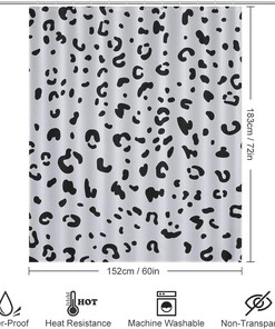 Snow Leopard Animal Shower Curtain Liner - Soft Bath Curtain for Bathroom Decor