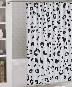 Snow Leopard Animal Shower Curtain Liner - Soft Bath Curtain for Bathroom Decor