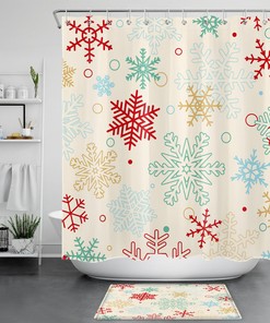 Snowflake Shower Curtain for a Winter Wonderland Bathroom Decor