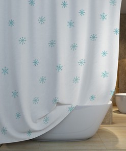 Snowflake Winter Decor Blue Shower Curtain - Christmas and Bathroom Decor