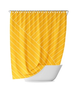 Soft Striped Green Abstract Lines Shower Curtain for Minimalist Bathroom Decor