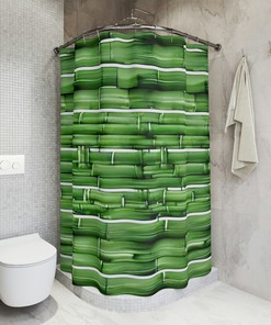 Sophisticated and Stylish Abstract Art Bamboo Shower Curtain - Modern Bathroom Decor
