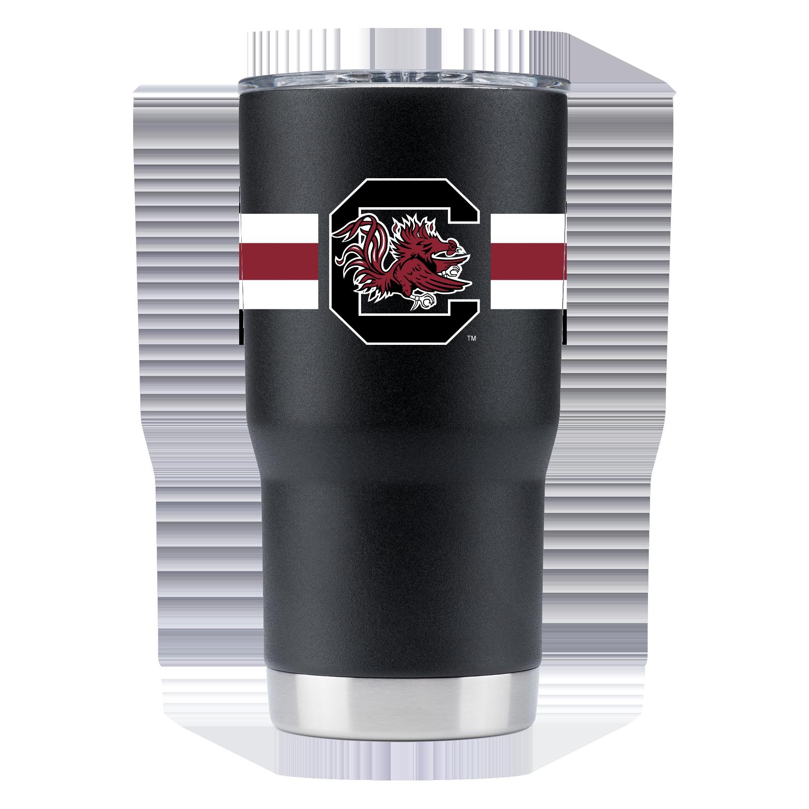 South Carolina Black Tumbler w- Stripes - Sleek South Carolina Black Tumbler w- Stripes for Everyday Use