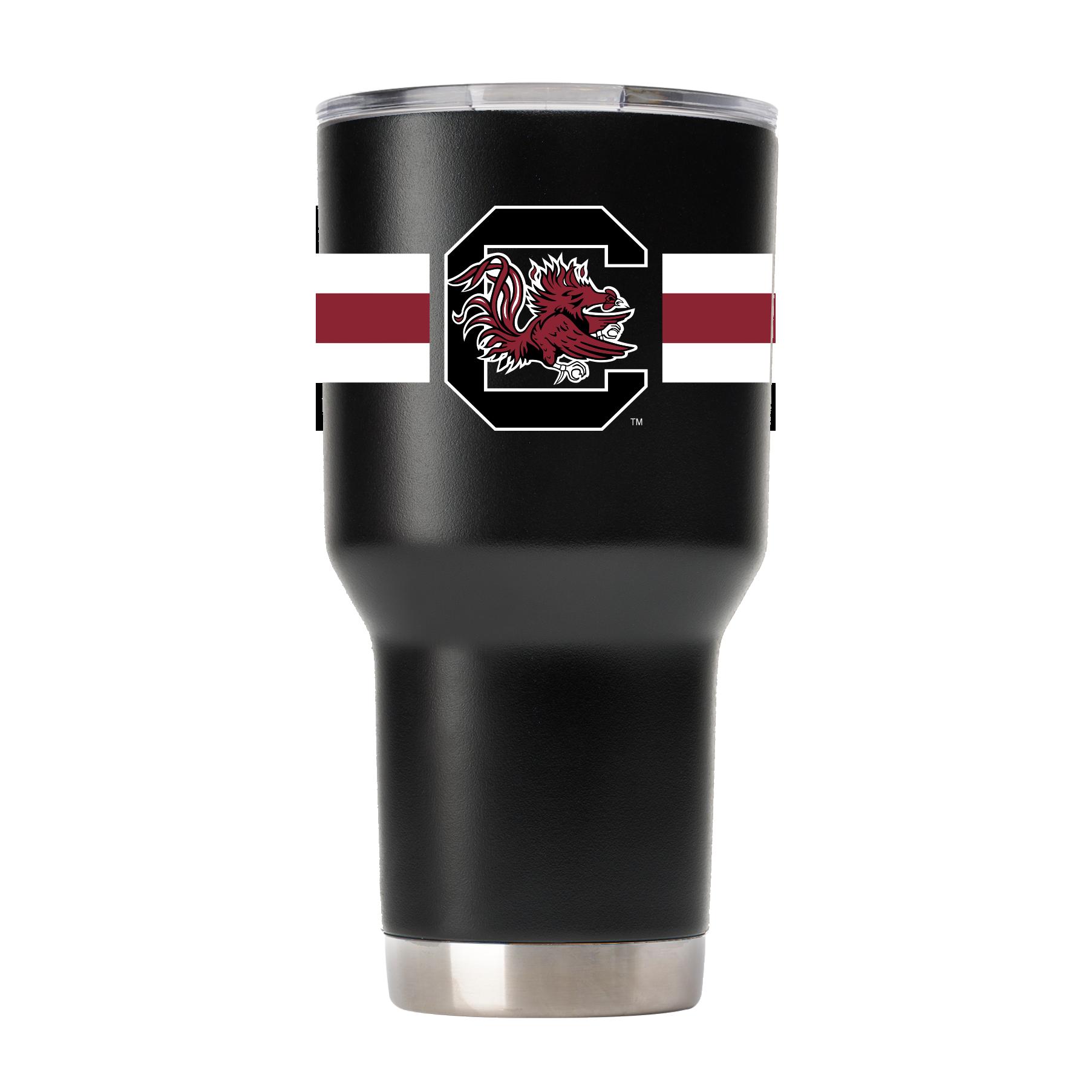 South Carolina Black Tumbler w- Stripes - Sleek South Carolina Black Tumbler w- Stripes for Everyday Use