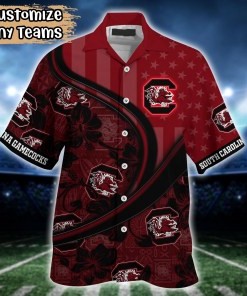 South Carolina Gamecocks NCAA US Flag Flower Hawaii Shirt For Fans