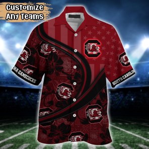 South Carolina Gamecocks NCAA US Flag Flower Hawaii Shirt For Fans