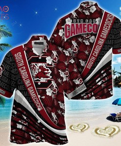South Carolina Gamecocks Summer Hawaiian Shirt, With Tropical Flower Pattern for Fans