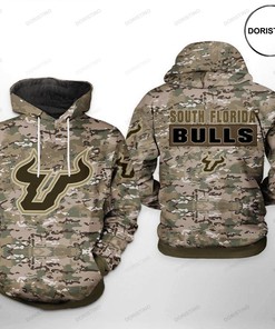 South Florida Bulls NCAA Camo Veteran Awesome 3D Hoodie