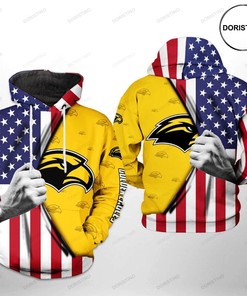 Southern Miss Golden Eagles NCAA US Flag 3D Hoodie