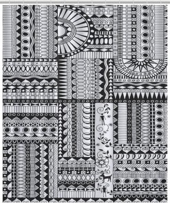 Southwestern Aztec Geometric Boho Shower Curtain, Native American Navajo Ethnic Vintage Bathroom Decor