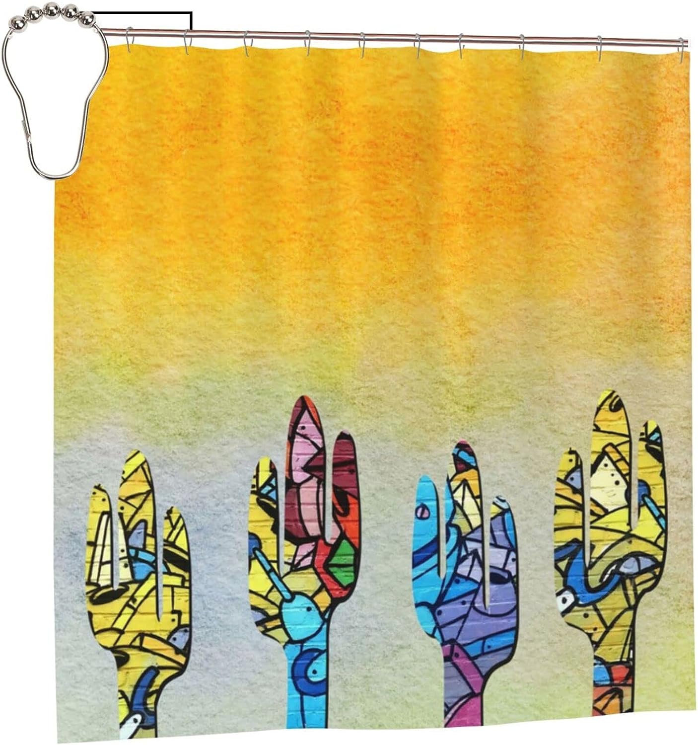 Southwestern Style Cactus Shower Curtain - Rustic Bathroom Decor with Home Decor Accents