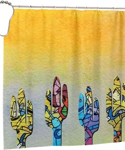 Southwestern Style Cactus Shower Curtain - Rustic Bathroom Decor with Home Decor Accents