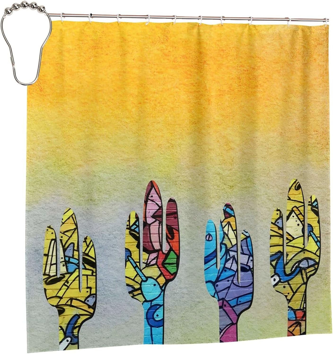 Southwestern Style Cactus Shower Curtain - Rustic Bathroom Decor with Home Decor Accents