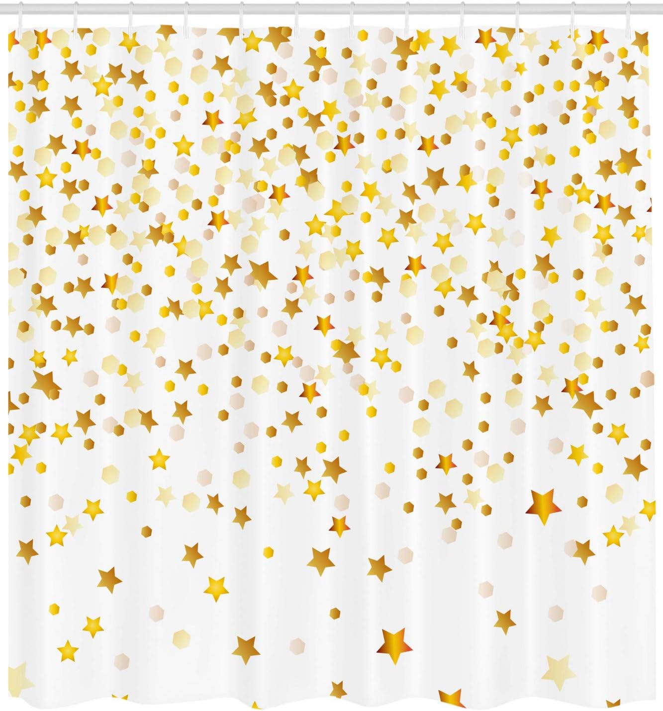 Sparsed Stars & Spots Geometric Shower Curtain - Fanciful Bathroom Decor