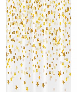 Sparsed Stars & Spots Geometric Stall Shower Curtain - Boho Bathroom Decor