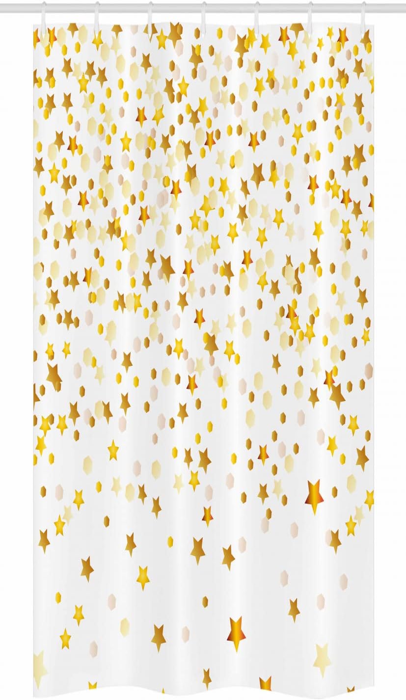 Sparsed Stars & Spots Geometric Stall Shower Curtain - Boho Bathroom Decor