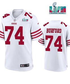 Spencer Burford 74 San Francisco 49Ers Super Bowl LVII White Jersey