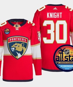 Spencer Knight 30 Florida Panthers Red Jersey 2023 NHL All-Star