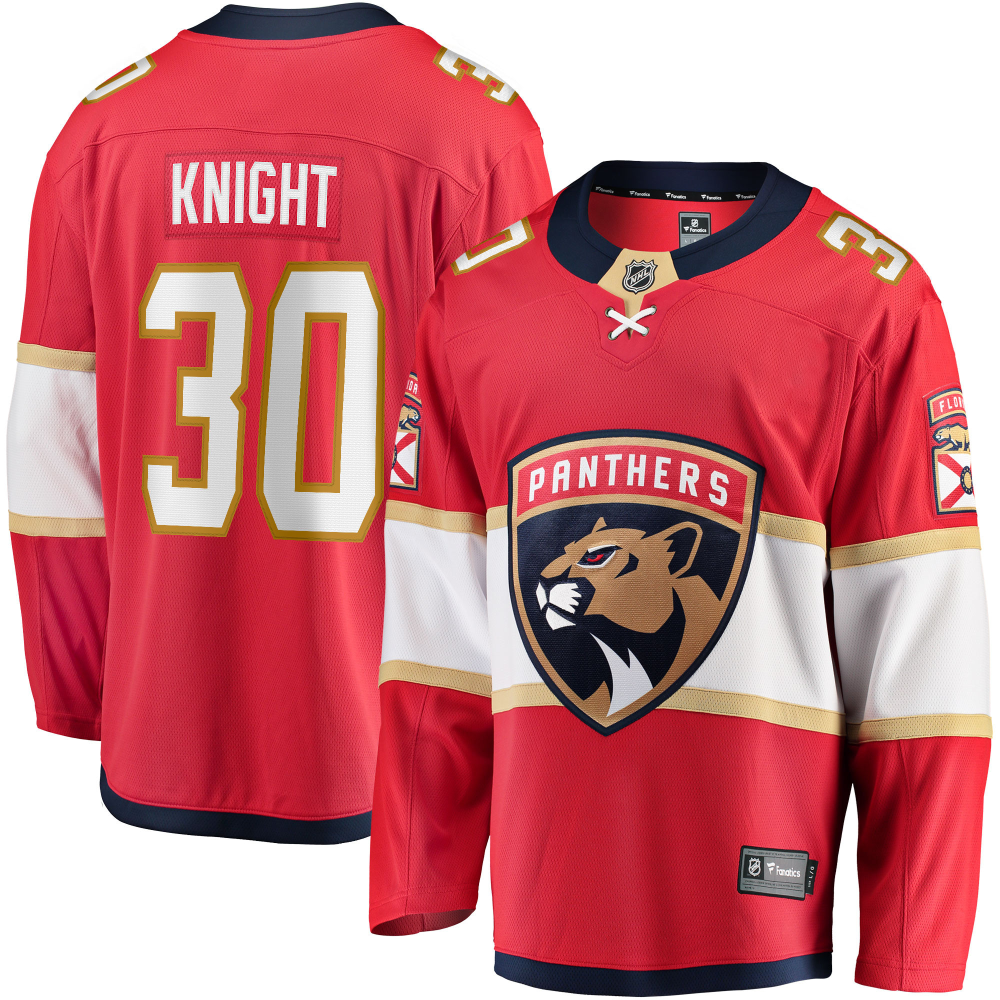 Spencer Knight Florida Panthers Fanatics Branded 2017/18 Home Breakaway Replica Jersey - Red Nhl