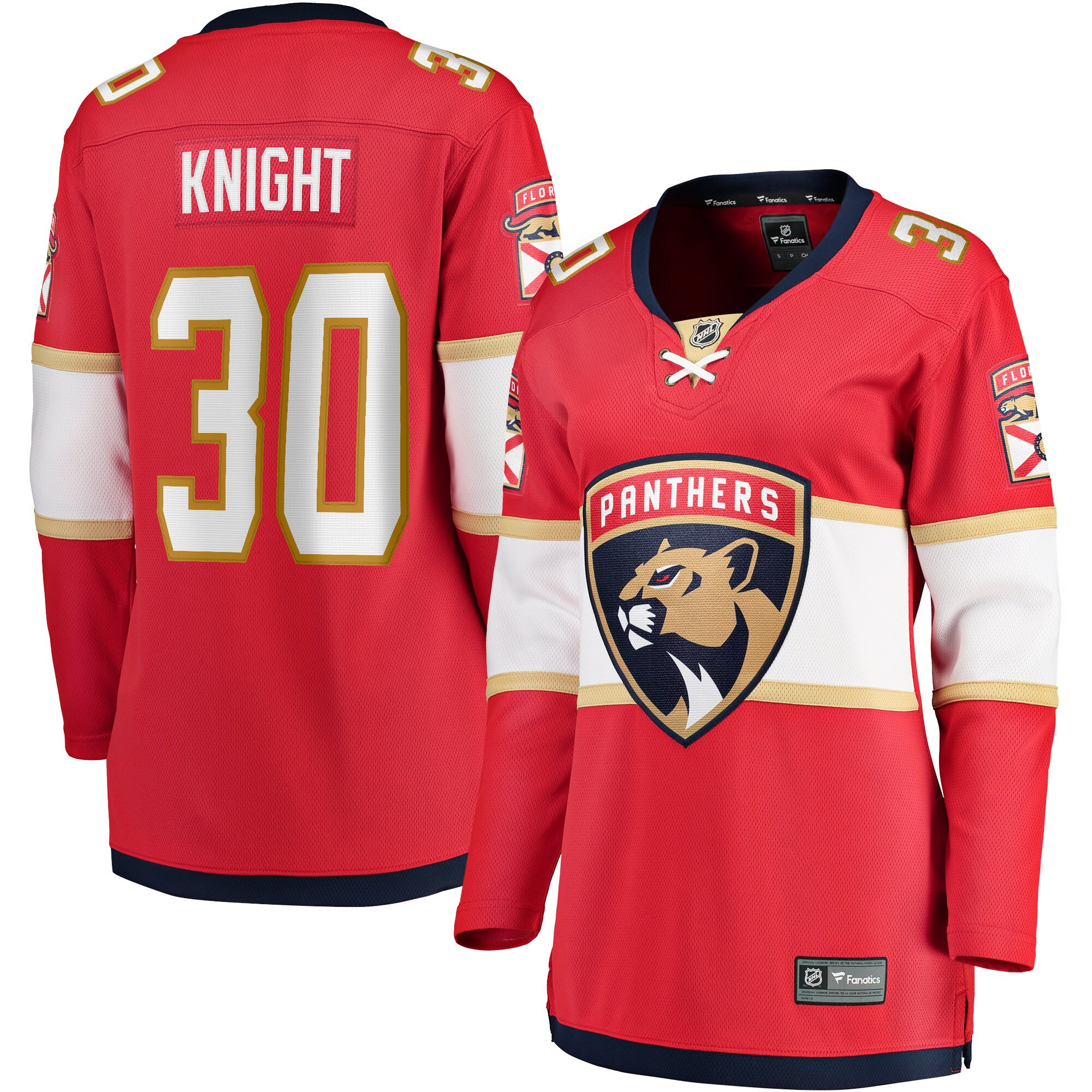 Spencer Knight Florida Panthers Fanatics Branded Womens 2017/18 Home Breakaway Jersey - Red Nhl