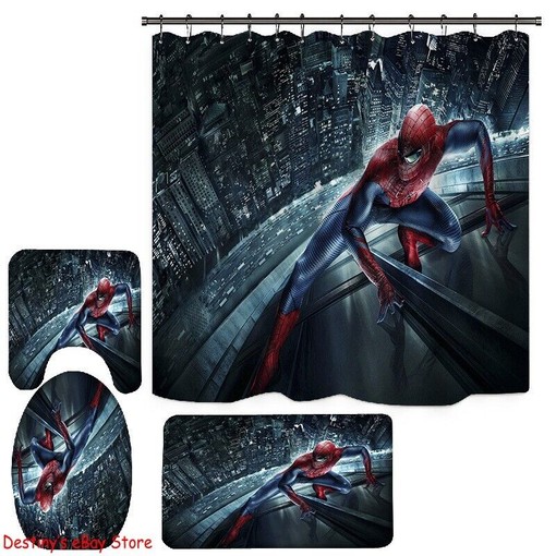 Spiderman Foot Mat Bathroom Shower Curtain - Bathroom Accessories