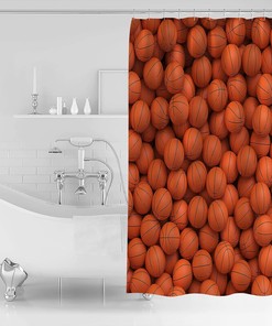 Sports Baseball Stripes Shower Curtain - Home Decor Bathroom Curtain