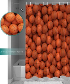 Sports Baseball Stripes Shower Curtain - Home Decor Bathroom Curtain