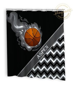 Sports Gray and Black Shower Curtain - A Must-Have for Boys and Girls' Bathrooms