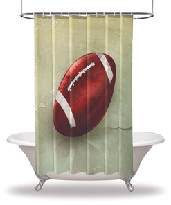 Sporty American Football Printed Shower Curtain for a Football-themed Bathroom Decor