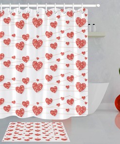 Spring Easter Bunny Eggs Waterproof Fabric Shower Curtain Hooks - Bathroom Decor