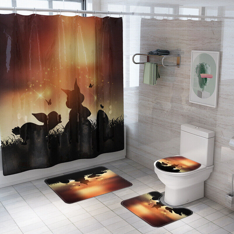 Spring has Sprung - 3D Easter Eggs Rabbit Grass Shower Curtain for Bathroom Decor
