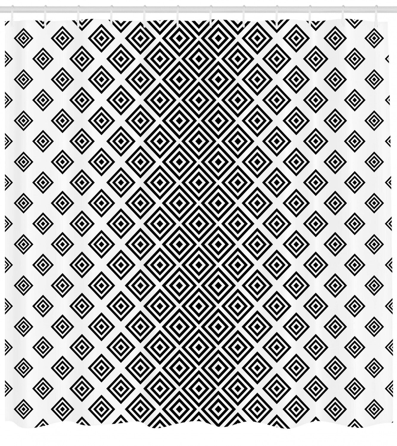 Square Shape Geometric Abstract Shower Curtain for Contemporary Bathroom Decor