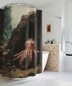 Squid Shower Curtain Home Decor