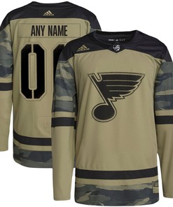 St. Louis Blues Adidas Military Appreciation Team Authentic Custom Practice Jersey - Camo Custom Jerseys Nhl