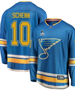 St. Louis Blues Brayden Schenn 10 Alternate 2022 Stanley Cup Playoffs Breakaway Men Jersey - Blue