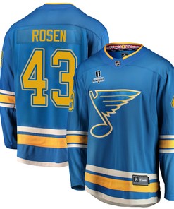 St. Louis Blues Calle Rosen 43 Alternate 2022 Stanley Cup Playoffs Breakaway Men Jersey - Blue