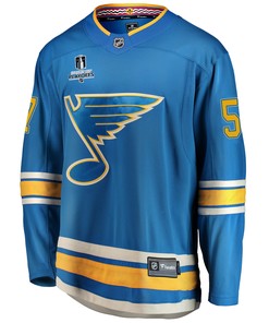 St. Louis Blues David Perron 57 Alternate 2022 Stanley Cup Playoffs Breakaway Men Jersey - Blue