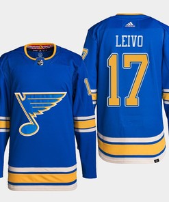 St. Louis Blues Josh Leivo 17 Blue Alternate Primegreen Jersey 2022-23