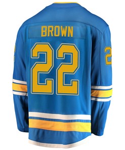 St. Louis Blues Logan Brown 22 Alternate 2022 Stanley Cup Playoffs Breakaway Men Jersey - Blue
