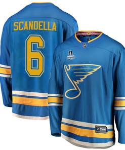 St. Louis Blues Marco Scandella 6 Alternate 2022 Stanley Cup Playoffs Breakaway Men Jersey - Blue