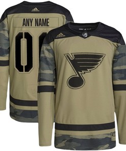 St. Louis Blues Military Appreciation Team Custom Practice Jersey - Camo