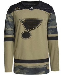 St. Louis Blues Military Appreciation Team Custom Practice Jersey - Camo
