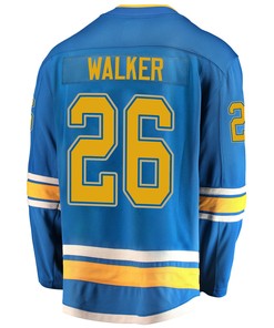St. Louis Blues Nathan Walker 26 Alternate 2022 Stanley Cup Playoffs Breakaway Men Jersey - Blue