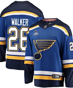 St. Louis Blues Nathan Walker 26 Home 2022 Stanley Cup Playoffs Breakaway Men Jersey - Royal