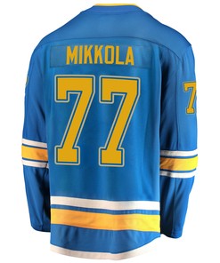 St. Louis Blues Niko Mikkola 77 Alternate 2022 Stanley Cup Playoffs Breakaway Men Jersey - Blue