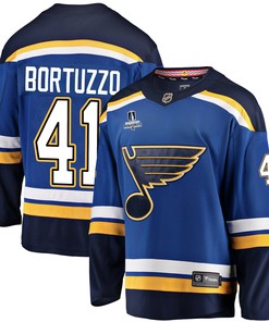 St. Louis Blues Robert Bortuzzo 41 Home 2022 Stanley Cup Playoffs Breakaway Men Jersey - Royal
