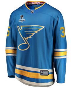 St. Louis Blues Ville Husso 35 Alternate 2022 Stanley Cup Playoffs Breakaway Men Jersey - Blue