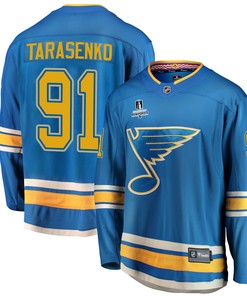 St. Louis Blues Vladimir Tarasenko 91 Alternate 2022 Stanley Cup Playoffs Breakaway Men Jersey - Blue
